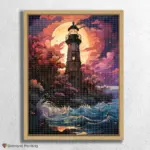 Kawaii_BEach_132079_float-diamond-painting-paintingscart Lighthouse in Bad Weather