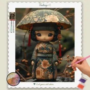 Cute Girl with Umbrella Kawaii