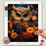 Kawaii_Fall_302387_base-diamond-painting-paintingscart Kawaii Owl in Fall