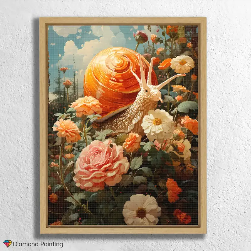 Flowers and Cute Snail