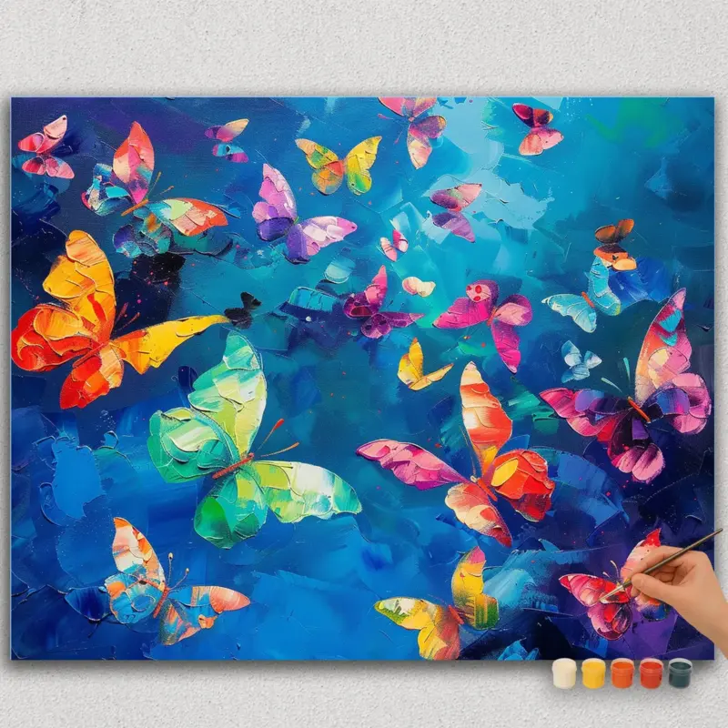Paint-By-Numbers-DIamond-Painting-HORPN-59 Colorful Butterflies