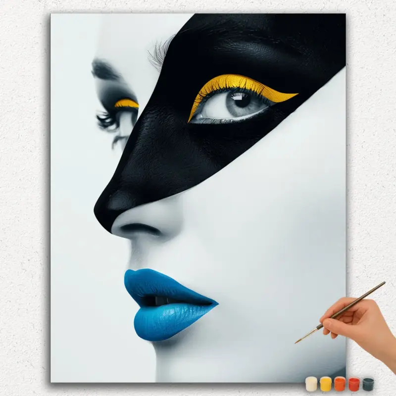 Paint-By-Numbers-DIamond-Painting-Ver-JPE-38 Side Look of a Woman - Paint By Numbers