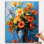 Paint-By-Numbers-DIamond-Painting-Ver-PNV-194 Colorful Flowers in a Vase