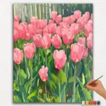 Paint-By-Numbers-DIamond-Painting-Ver-PNV-204 Pink Tulips