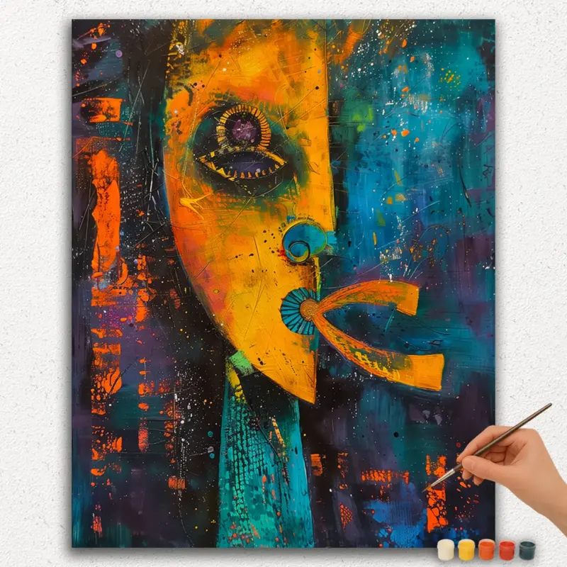 Paint-By-Numbers-DIamond-Painting-Ver-PNV-247 Woman Abstract Art