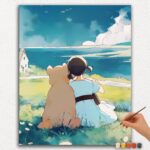 Paint-By-Numbers-DIamond-Painting-Ver-PNV-37 Girl with her Friend