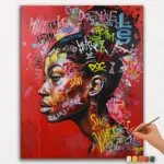 Paint-By-Numbers-DIamond-Painting-Ver-PNV-397 African Beauty Pop Art