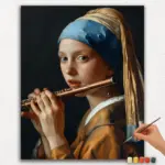 Paint-By-Numbers-DIamond-Painting-Ver-PNV-480 Girl with Flute