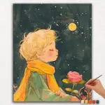 Paint-By-Numbers-DIamond-Painting-Ver-PNV-482 Boy in Moonlight
