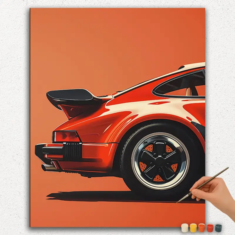 Paint-By-Numbers-DIamond-Painting-Ver-PNV-497 Red Car