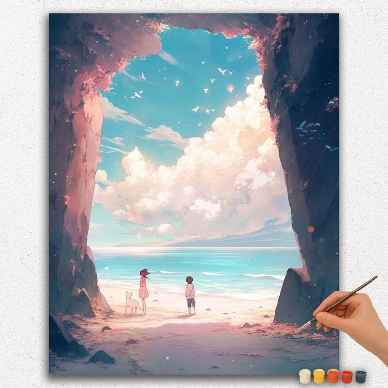 Paint-By-Numbers-DIamond-Painting-Ver-PNV-8 Beautiful Beach