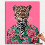 Leopard In Colorful Shirt