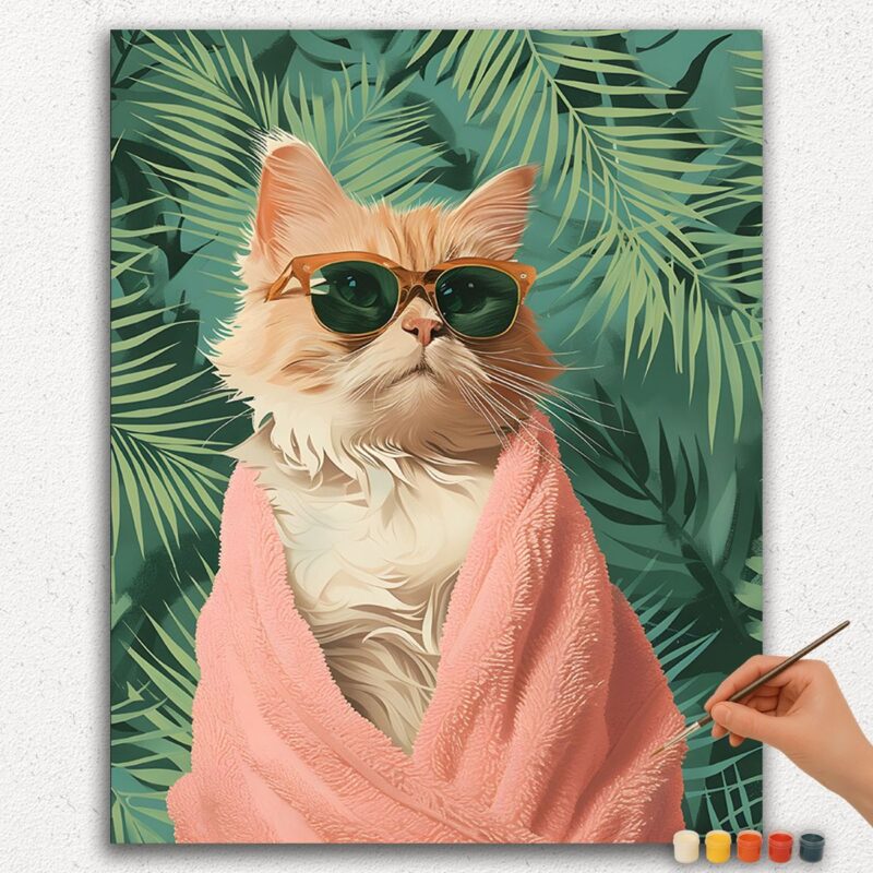 Cat in Blanket Tropical