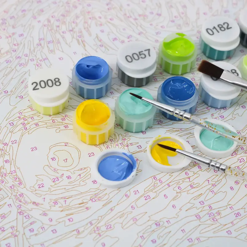 Paint by numbers Colors and Brushes show