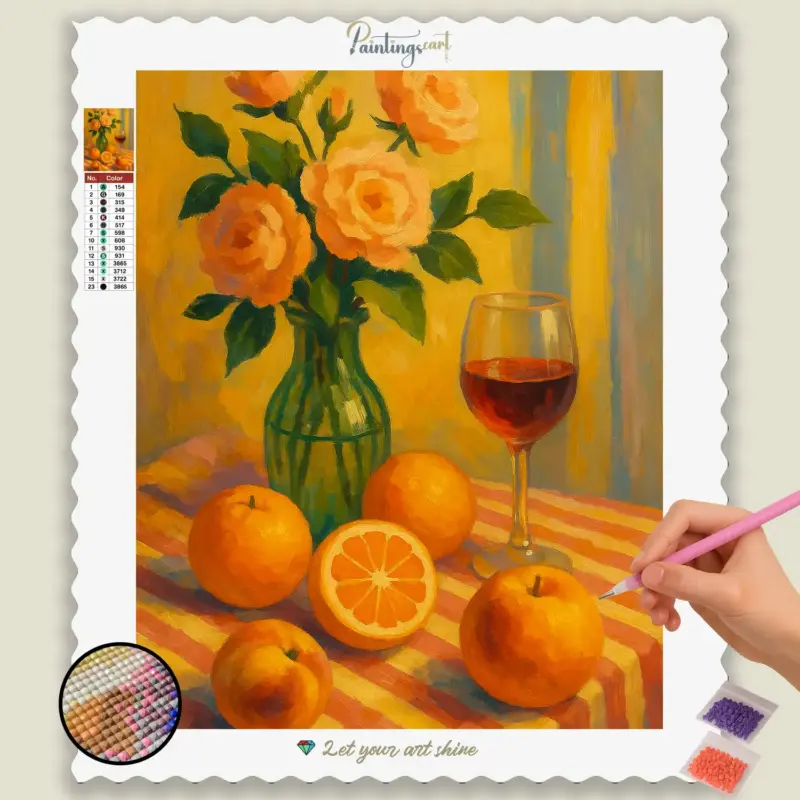 Peach_Roses_and_Warm_Fruits_Still_Life_base-diamond-painting-paintingscart Peach_Roses_and_Warm_Fruits_Still_Life