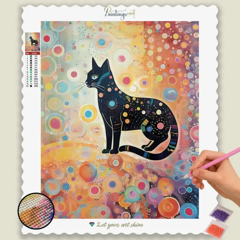 Rainbow_Cats_233330_base-diamond-painting-paintingscart Abstract Black Cat