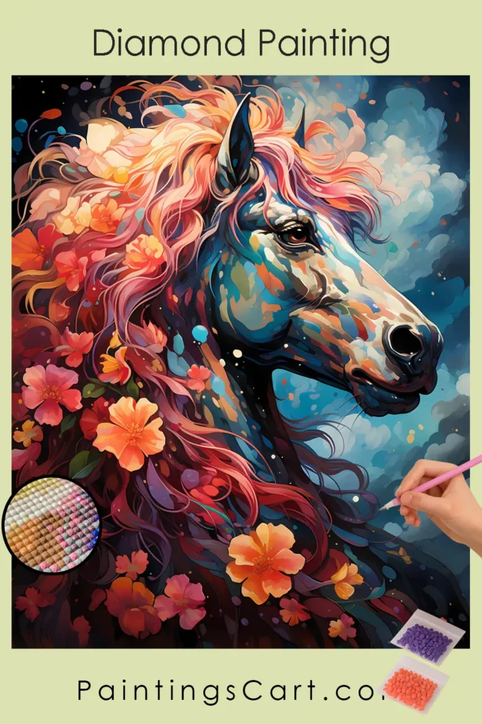 Rainbow Horse and Flowers