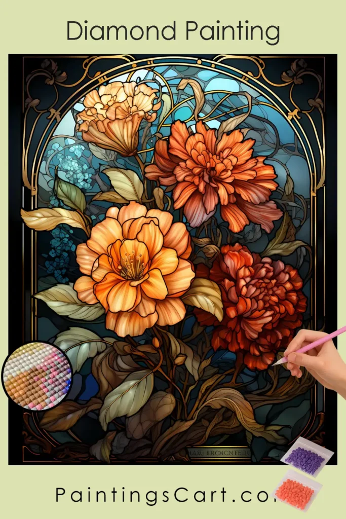 Colorful Flowers Stained Glass
