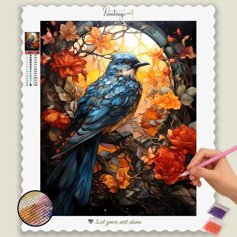 Colorful Bird Stained Glass