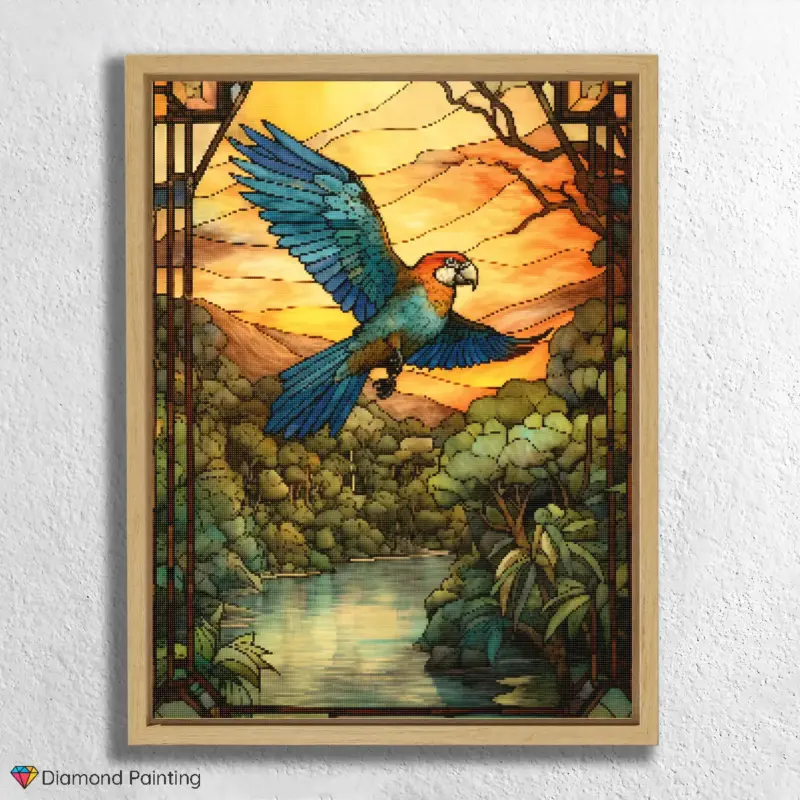 Beautiful Parrot Stained Glass