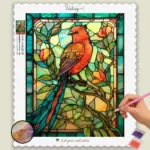 Stained_Glass_Birds_63991_base-diamond-painting-paintingscart Colorful Sparrow Stained Glass
