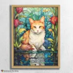 Cute Cat Stained Glass