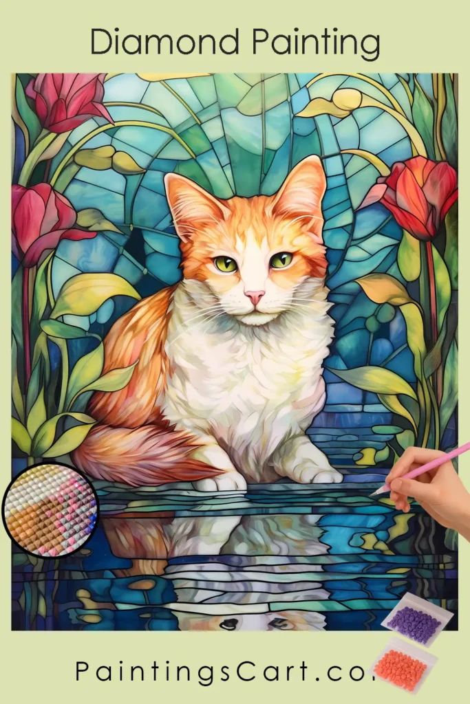 Cute Cat Stained Glass