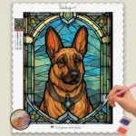 German Shepherds Stained Glass