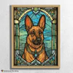 German Shepherds Stained Glass