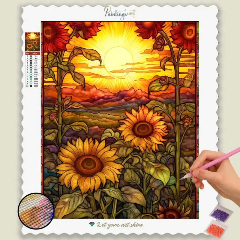 Sunflowers Stained Glass