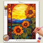 Amazing Sunflowers Stained Glass