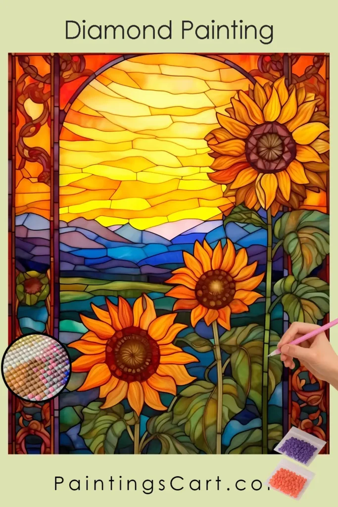 Amazing Sunflowers Stained Glass