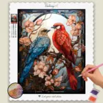 Bird Couple Stained Glass