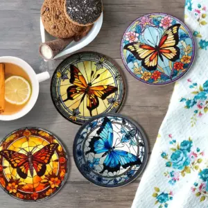The butterflies Coasters 20 2 DIY paintings - Paint by numbers - Diamond Painting