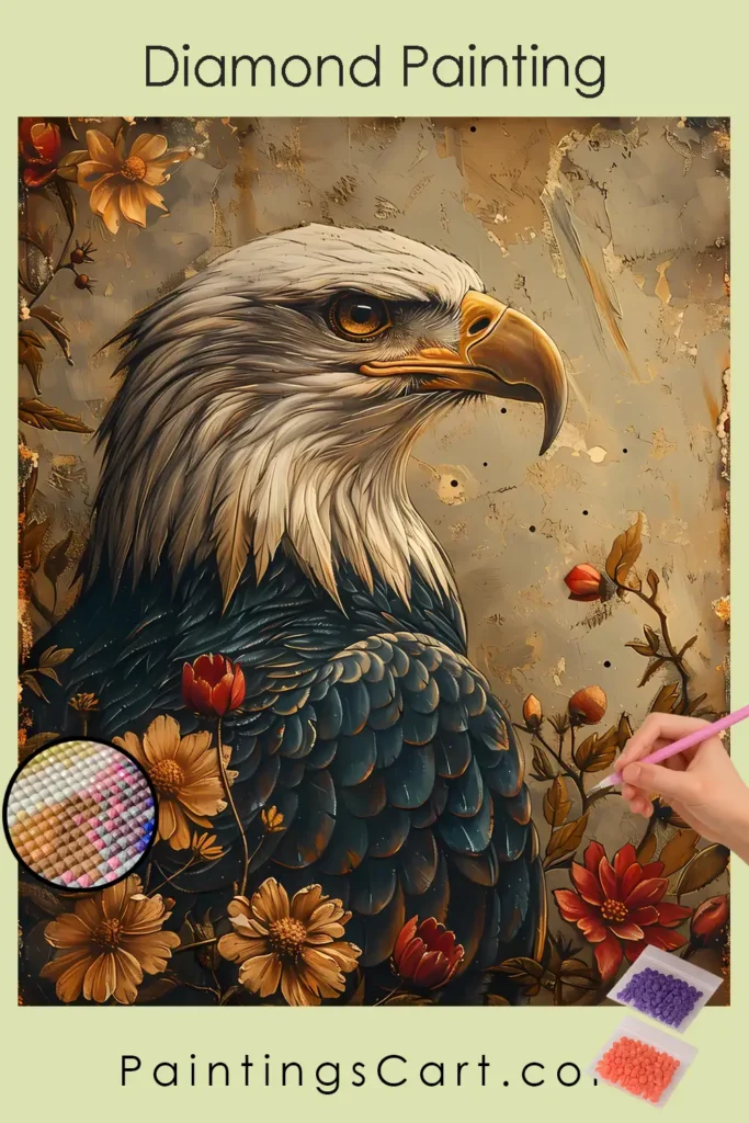 Eagle and Flowers