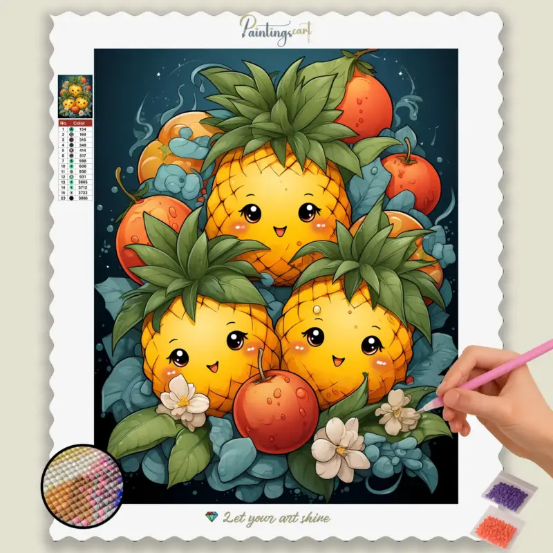 kawaii_fruits_482469_base-diamond-painting-paintingscart Happy Fruits Kawaii