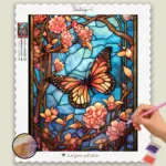 stained_Glass_Butterflies_404045_base-diamond-painting-paintingscart Butterfly and Flowers Stained Glass