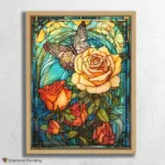 Rose and Butterfly Stained Glass