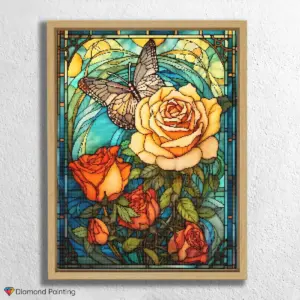 Rose and Butterfly Stained Glass